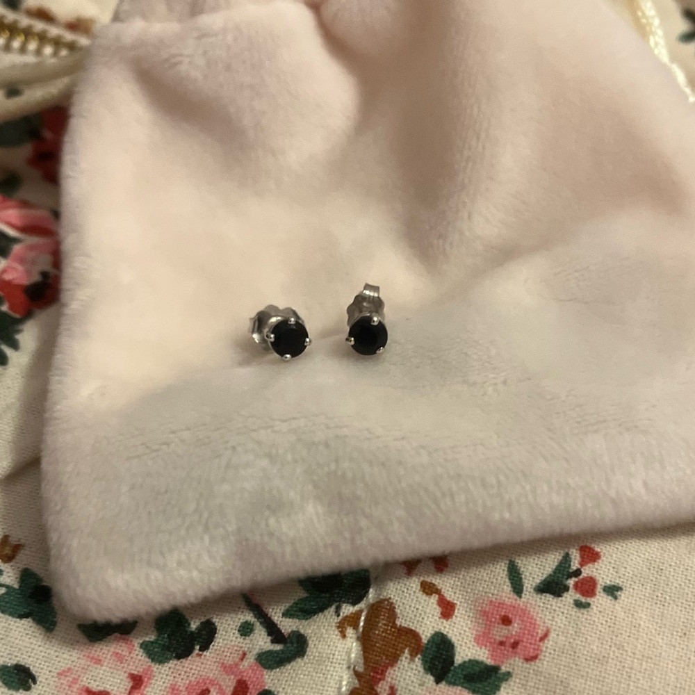 Blue Water Jewelers Custom Designed Princess Cut Black Onyx Earrings
